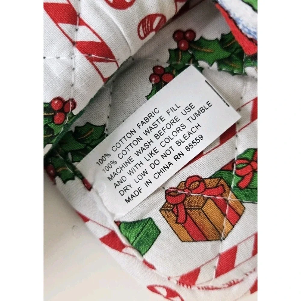 New‎ NWT Christmas Santa Themed Kitchen Oven Mitt Towel Pot Holders 5 Pc Cotton